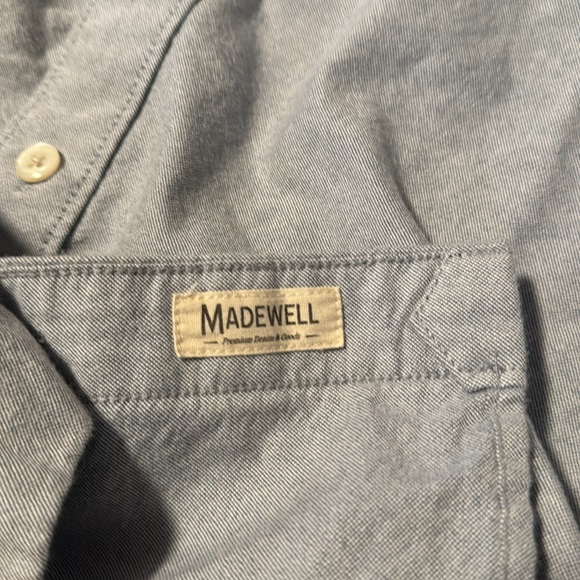 Men's Light Blue Button-Up Shirt Easy Fit - Picture 4 of 5